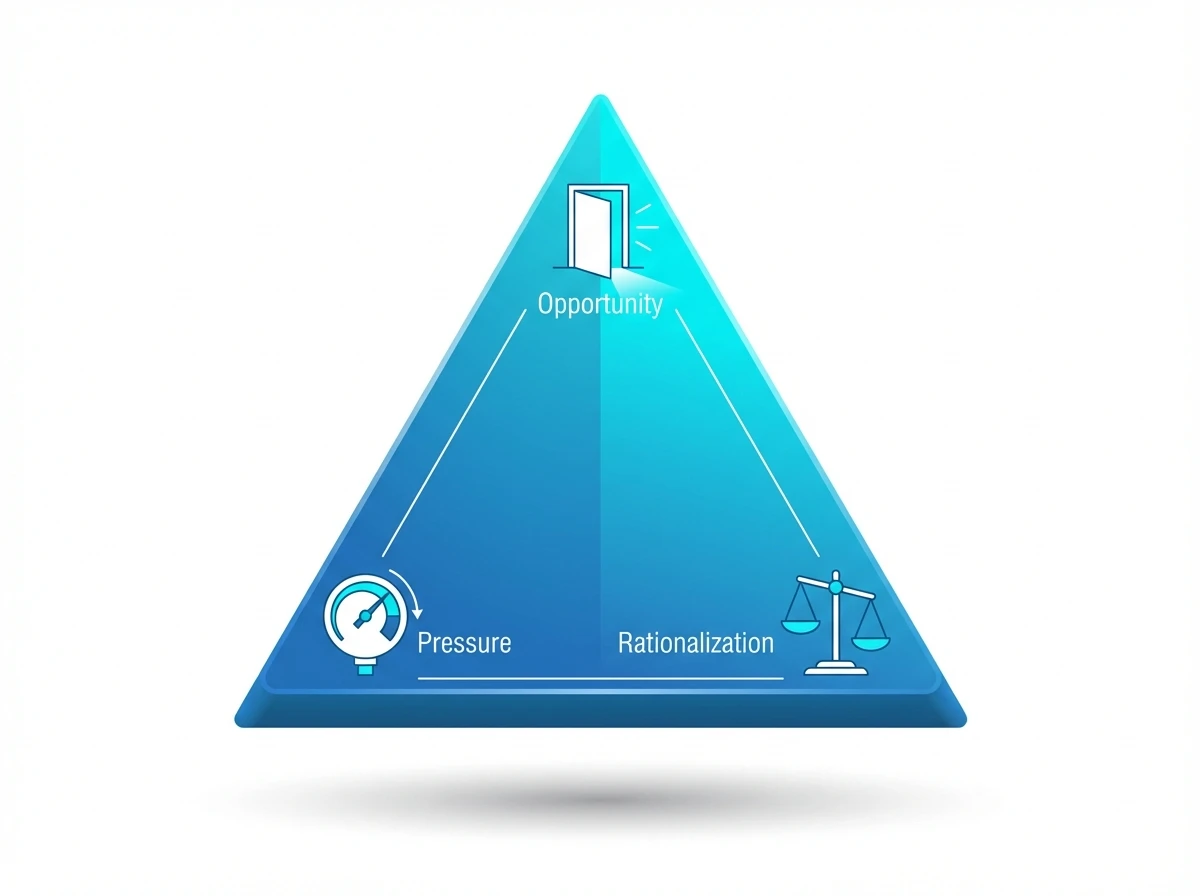 The Fraud Triangle: Pressure, Opportunity, and Rationalization.